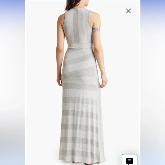 Go Couture Striped Maxi Dress in Grey Colorblock - Picture 8 of 17
